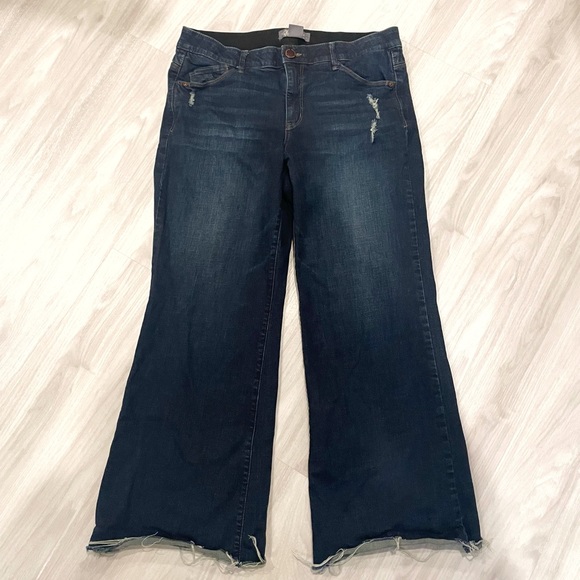 Democracy Denim - Democracy Ab technology flare jeans raw hem dark wash plus size 16W